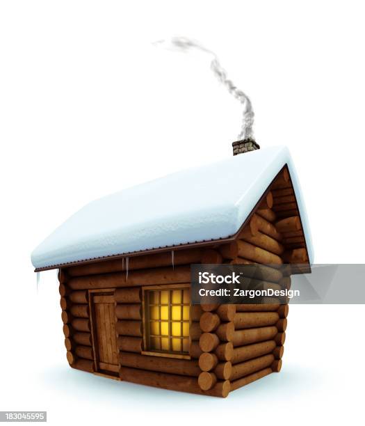 Hütte Im Schnee Stockfoto und mehr Bilder von Blockhütte - Blockhütte, Feiertag, Fenster