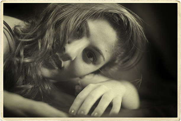 istock Female Face Retro Photo 183045665