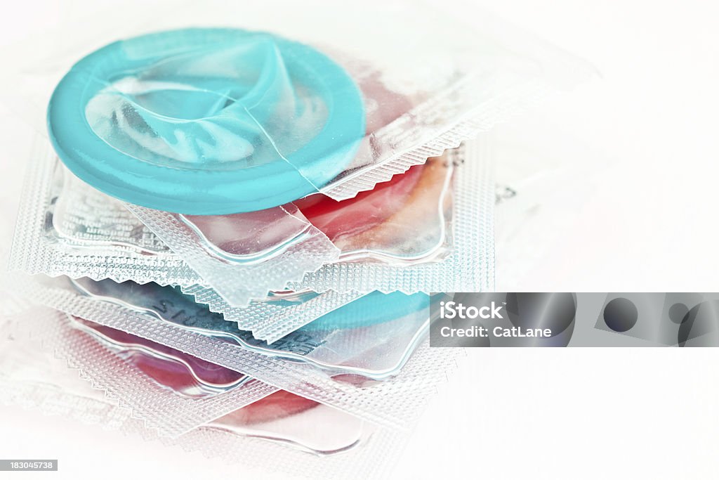 Sexo seguro pilha de preservativo - Royalty-free Preservativo Foto de stock