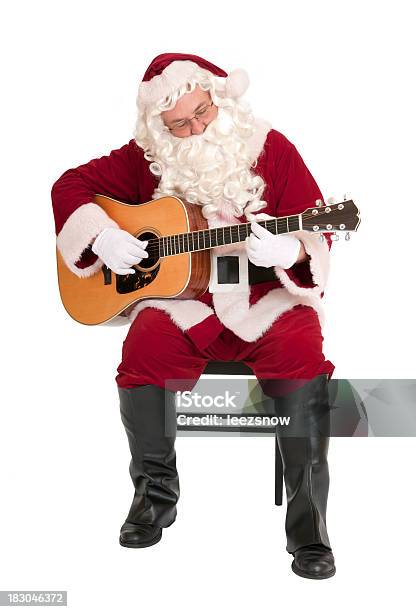 Santa Claus Playing Axoustic Guitar Music Series Stock Photo - Download Image Now - Arts Culture and Entertainment, Celebration Event, Christmas