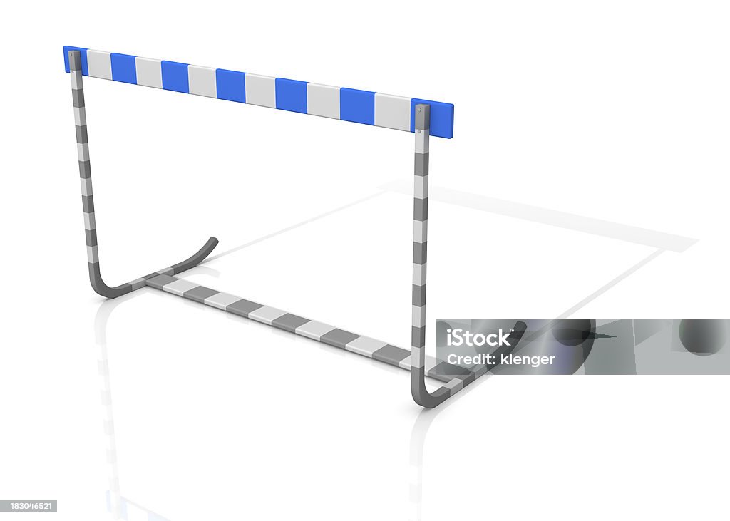 Gray azul obstáculo - Foto de stock de Valla - Artículos deportivos libre de derechos