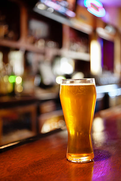 istock Pub Beer Glass on a Tavern Bar 183047058