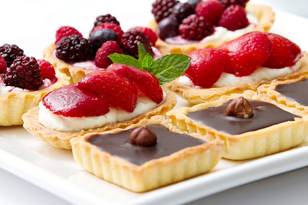 Delicious pies and pastries stock photo