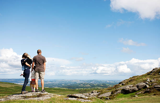 Family in moorland