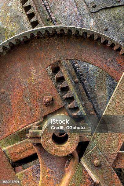 Rusted Gears Of An Old Machine Stock Photo - Download Image Now - Abandoned, Antique, Brown