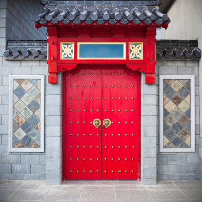 Red chinese traditional doorway.