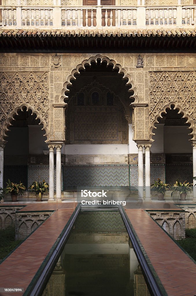 Sevilha (Sevilha). A Royal Alcazar. Terraço de las Doncellas - Royalty-free Andaluzia Foto de stock