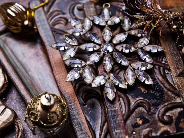 istock Christmas decoration on rustic stone background. Soft focus. Close up. 1830483697