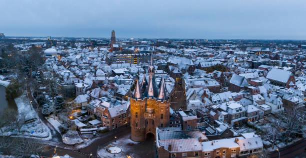 istock Zwolle Sassenpoort old gate during a cold winter morning 1830485913