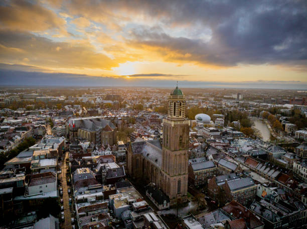 istock Zwolle downtown district during a cold winter morning seen from above 1830485941