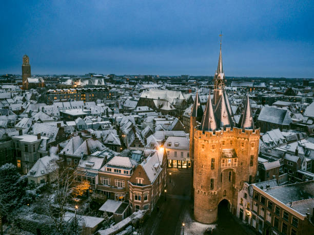 istock Zwolle Sassenpoort old gate during a cold winter morning 1830488114