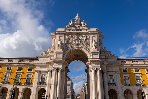 Rua Augusta Arch (Portuguese: Arco da Rua Augusta) in city of Lisbon, Portugal.