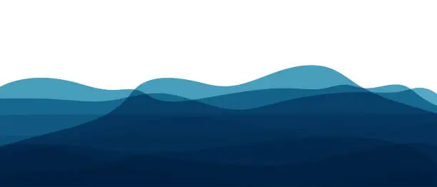 Vector illustration of Vector Blue Mountain Landscape Background