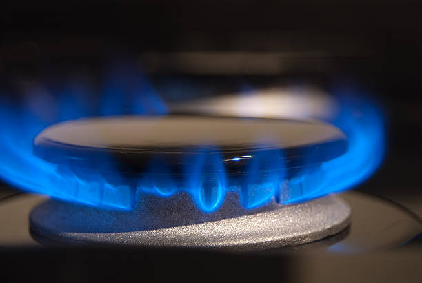 istock Blue Flames From Gas Burner 183049547