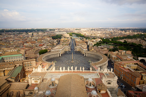 View of Rome with rooftops and domes