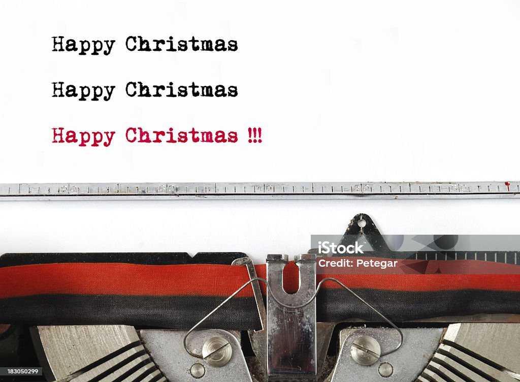 Feliz Natal Máquina de Escrever - Royalty-free Aspiração Foto de stock