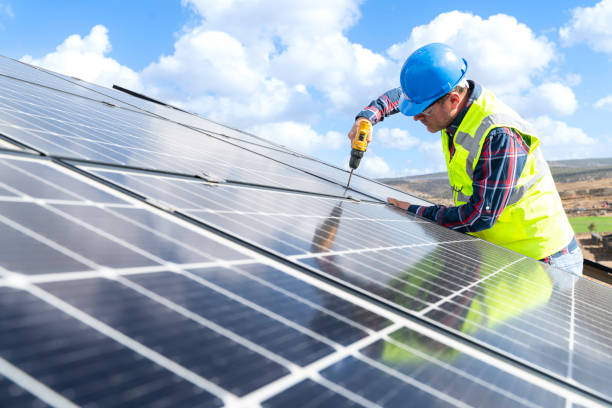 istock Installation of solar panels on solar panel plant. 1830507338