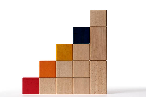 istock Isolated shot of bar chart from blocks on white background 183050834