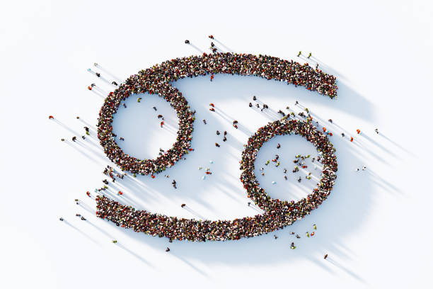 istock Human Crowd Forming Cancer Sign On White Background 1830508906