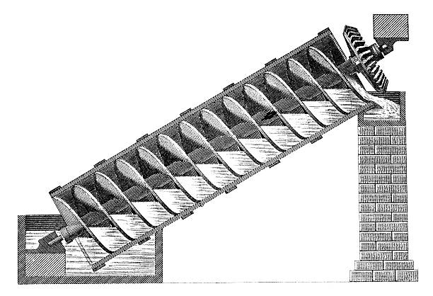 19th Century Engraving Of Archimedes Screw Water Transport Stock  Illustration - Download Image Now - iStock