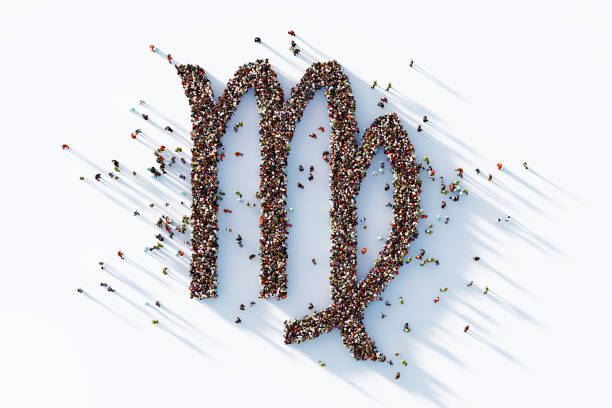 istock Human Crowd Forming Virgo Sign On White Background 1830516158