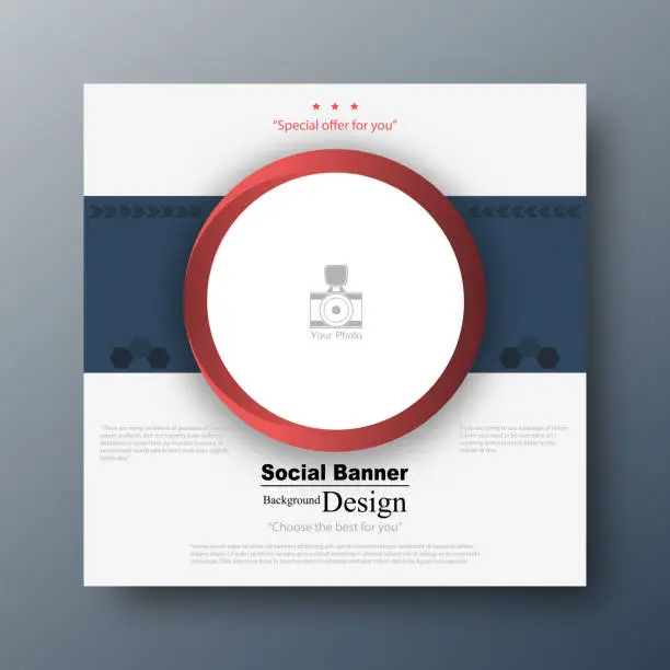 Vector illustration of Digital Business Media Background Design Square Banner Template