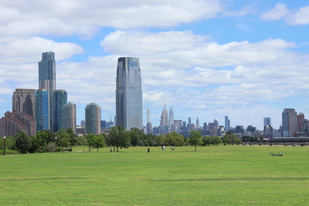 istock Two skylines: Jersey City and Manhattan 1830523030