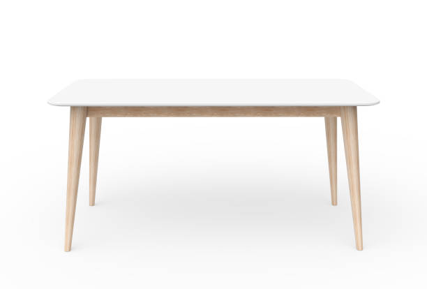 istock Desk with wooden legs on white background 1830524087
