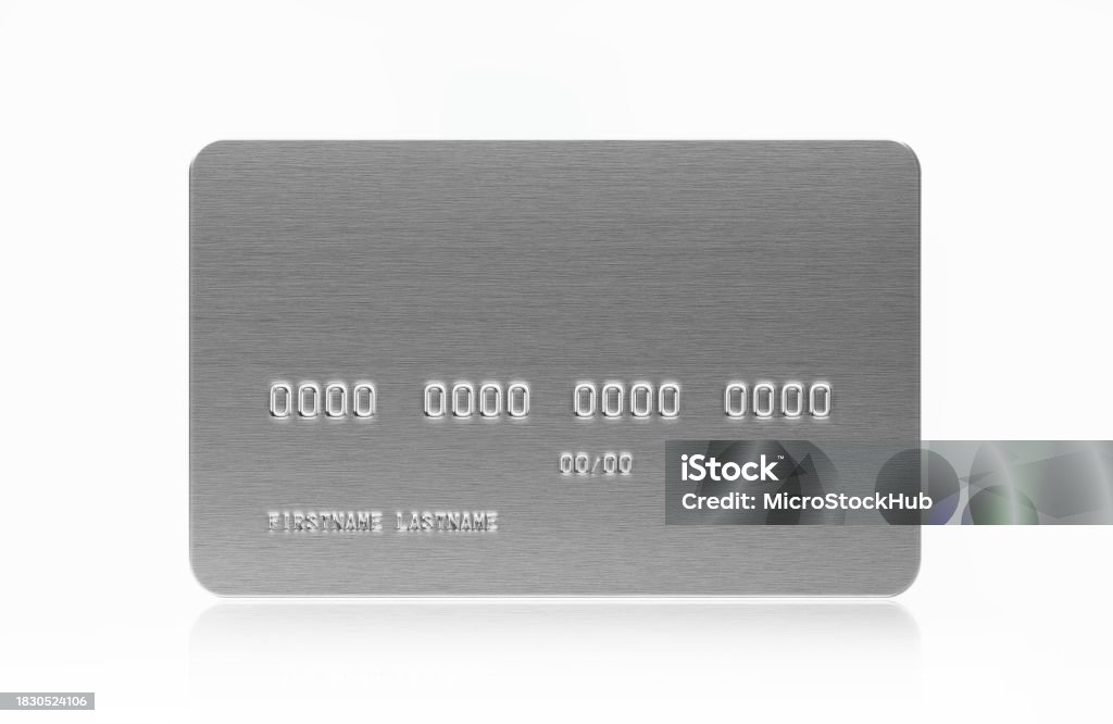 Card String Color Silver Silver Colored Credit Card On White Background Stock Photo - Download ...