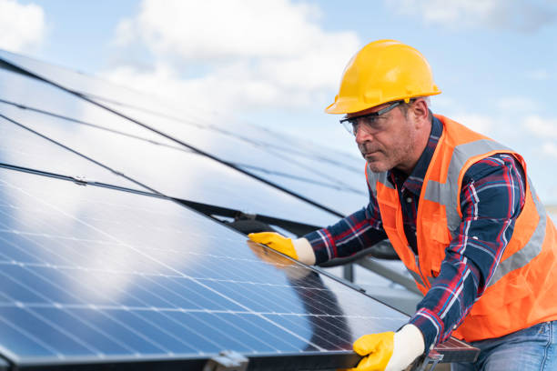 istock Installation of solar panels on solar panel plant. 1830525167