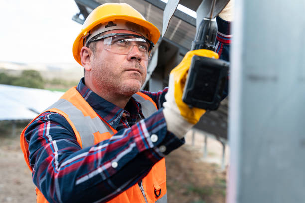 istock Installation of solar panels on solar panel plant. 1830530657