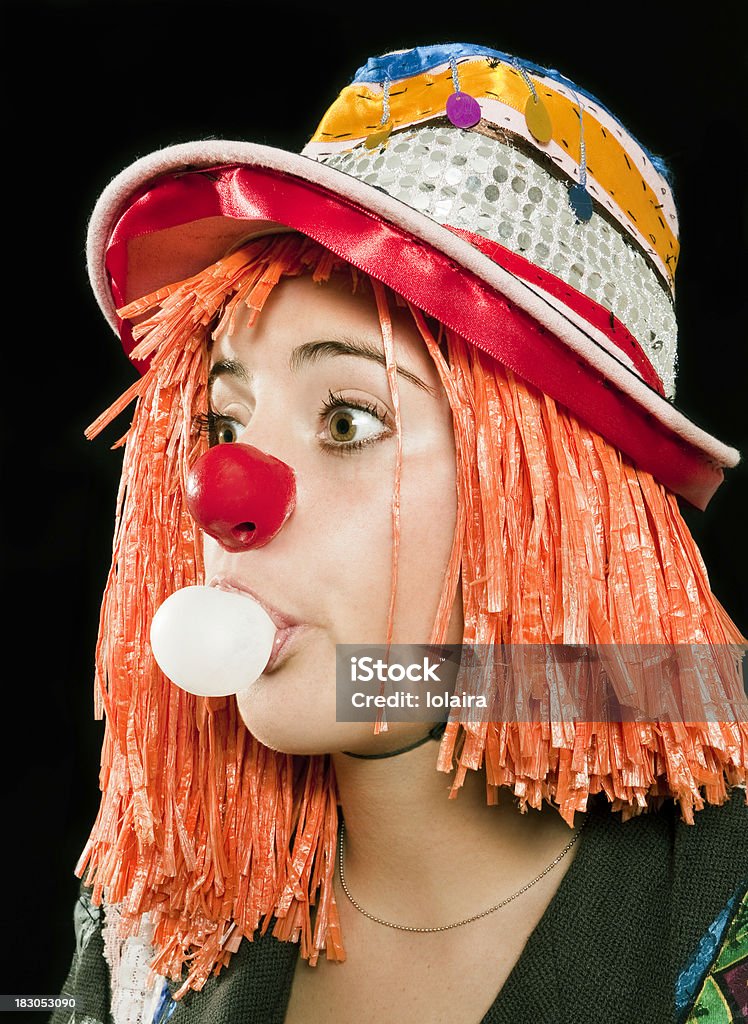 clown et bubble-gum - Photo de Adulte libre de droits