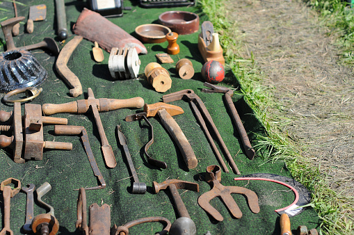 Flea Market with antique craft tools - Flohmarkt in Havelberg