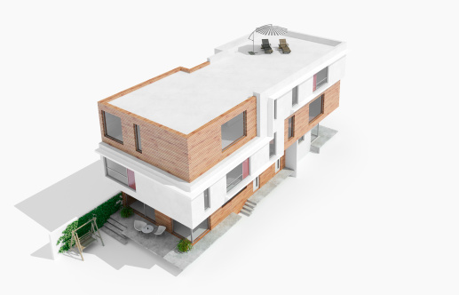 3D Model of a modern house isolated on whiteMore of 3D Architecture in this lightbox
