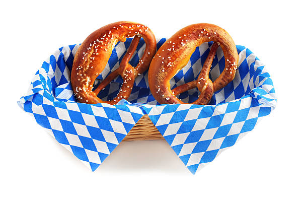 Pretzel on blue white bavarian napkin typical Beer Fest food Pretzel on blue white bavarian napkin typical Beer Fest foodSee also my other Beer Fest images: oktoberfest food stock pictures, royalty-free photos & images