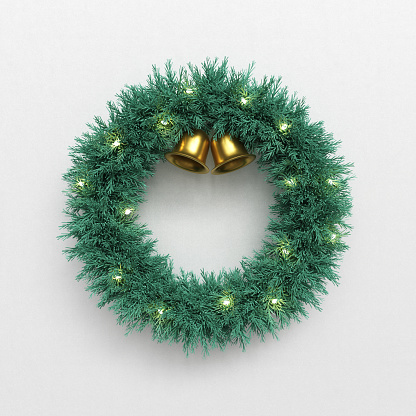 Christmas Wreath Decoration Props. 3D Rendering