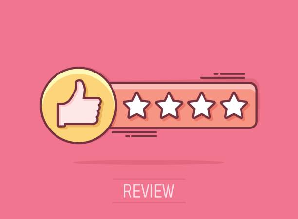 istock Vector cartoon customer reviews, user feedback icon in comic style. Rating sign illustration pictogram. Stars rating business splash effect concept. 1830535183