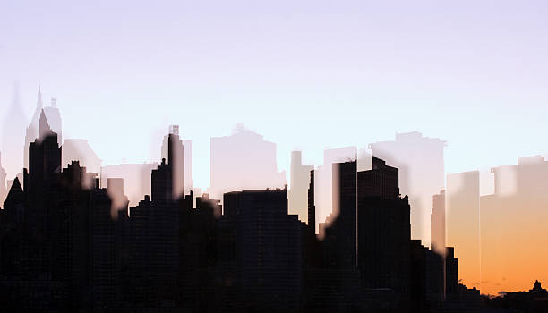 istock Multiple exposure of the New York skyline at dawn. 183053548