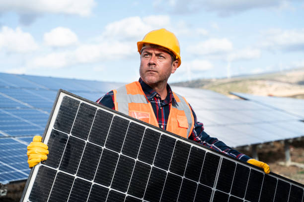 istock Installation of solar panels on solar panel plant. 1830536318