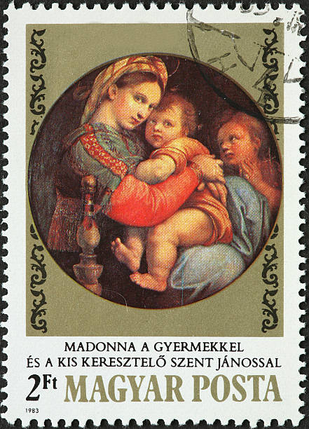 istock mother and child religious painting 183053677