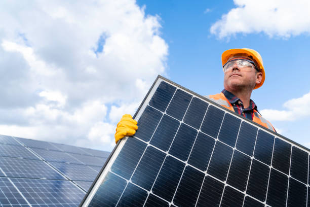 istock Installation of solar panels on solar panel plant. 1830537459