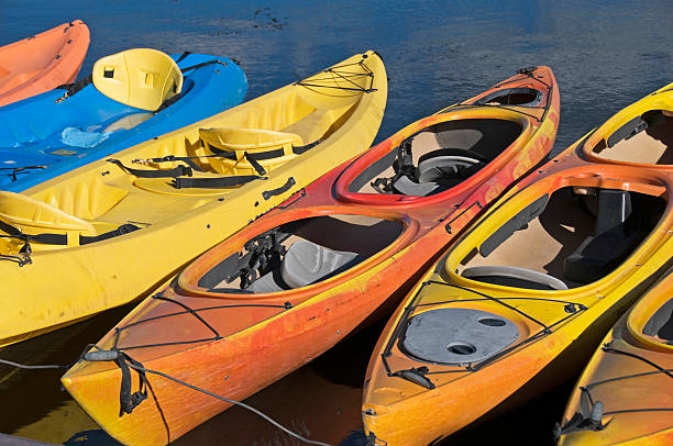 istock Kayaks at marina dock in early morning 183053900
