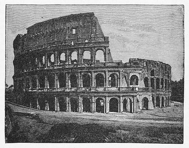 istock 19th century illustration of Colosseum at Rome 183053952