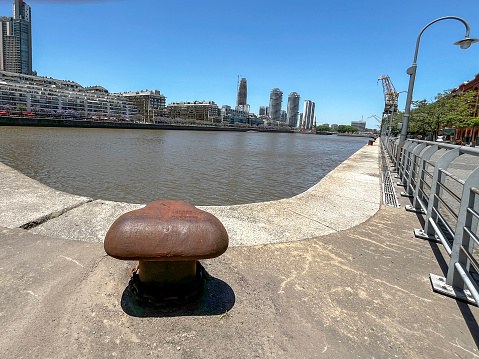 Capstan and dock at Puerto Madero in Buenos Aires