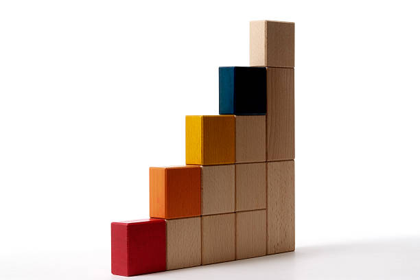 istock Isolated shot of bar chart from blocks on white background 183053987