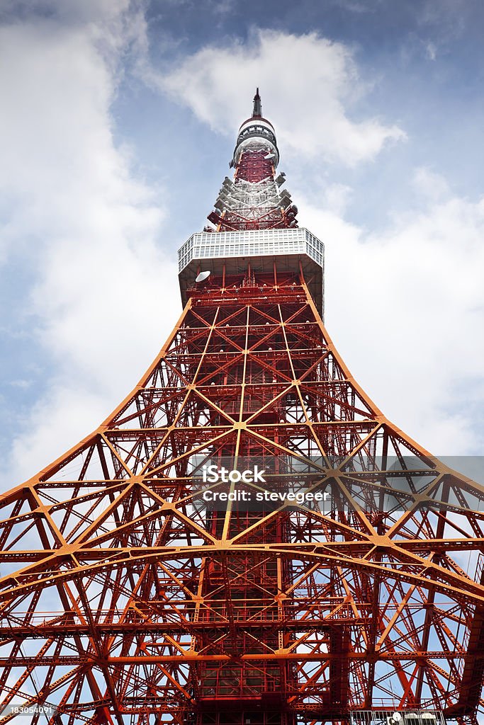 Torre de Tóquio abaixo - Foto de stock de Arquitetura royalty-free