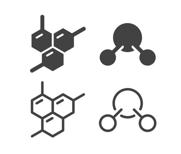 ilustrații de stoc cu molecule - pictograme ilustrative - hormon
