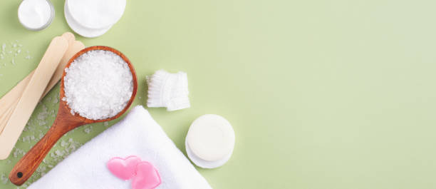 istock Body care products on olive background. 1830551211