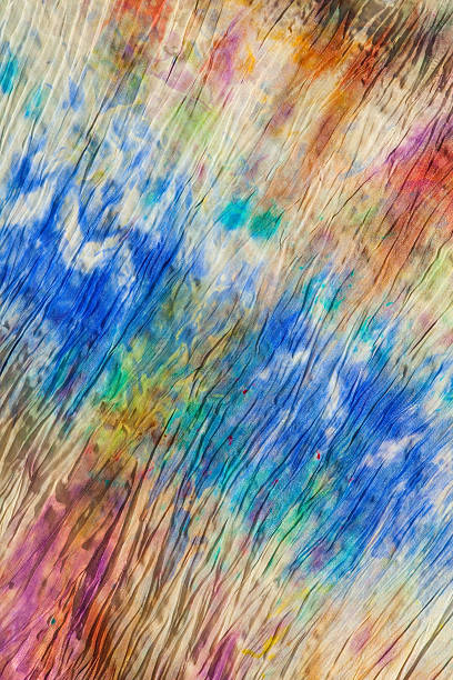 istock Shibori Silk Scarf Colorful Textured Background 183055421