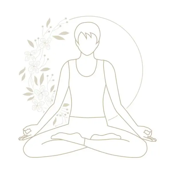 Vector illustration of yoga in the lotus position